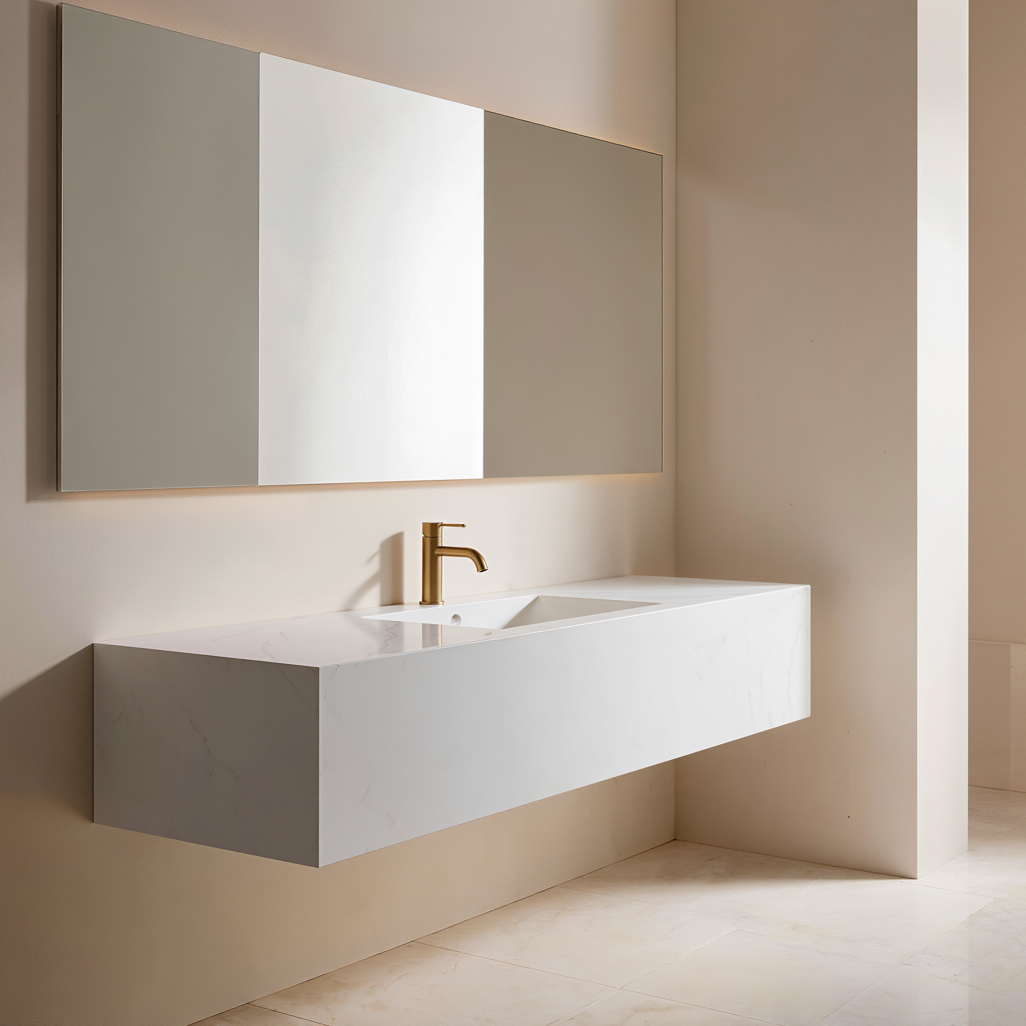 Flux Solo Arctic White Kerrock Waschtisch